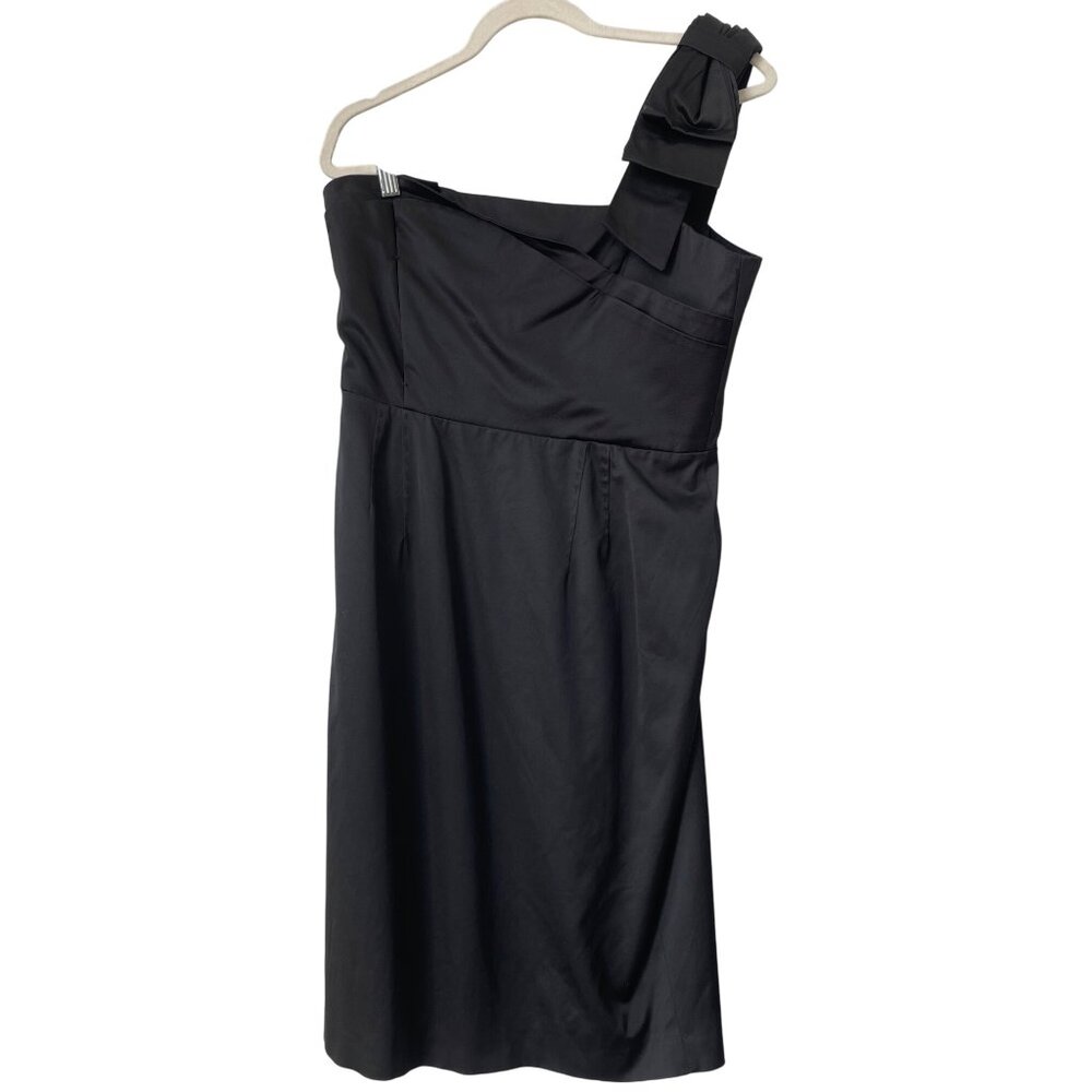 Flavio Castellani One Shoulder Tunic Mini Dress Size 46 Sleeveless Black Elegant